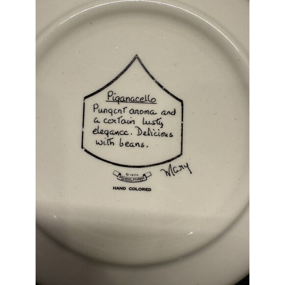Set of 6 Delano Studio 1976 Humorous Hand Painted Wine Dessert plates 7.25" - Picture 8 of 16